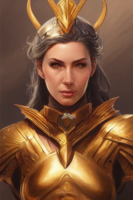 Image similar to amazon valkyrie athena, d & d, fantasy, portrait, highly detailed, headshot, digital painting, trending on artstation, concept art, sharp focus, illustration, art by artgerm and greg rutkowski and magali villeneuve