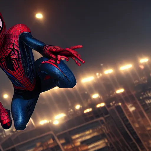 Image similar to a single venom and spider - man hybrid, dslr, cinematic, volumetric lighting, 8 k resolution, photorealistic