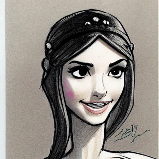 Image similar to milt kahl sketch of victoria justice as princess padme from star wars episode 3