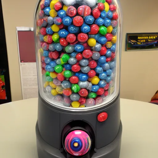 Prompt: gumball machine full of eyeballs