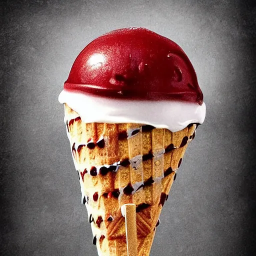 Image similar to freddy kruger as a ice cream on a stick, realistic photography, high detailed