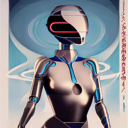 Image similar to scifi futurism automaton minimalism chrome by peter mohrbacher art Hajime Sorayama airbrush hyperrealism model abstract shatter fragments cubism futurism pastel blue soft flat minimal minimalism portrait face jackson pollock ukiyo-e lithograph mark ruthko swirl escape noise shimmer glow paint