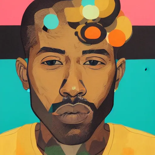 Prompt: Freddie Gibbs Profile Picture by Sachin Teng, asymmetrical, Organic Painting , Matte Painting, geometric shapes, hard edges, graffiti, street art,:2 by Sachin Teng:4