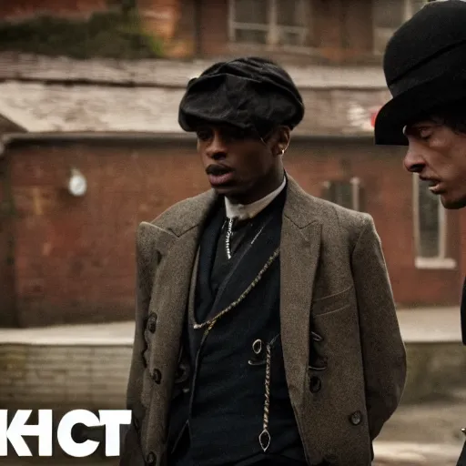 Image similar to playboi carti in peaky blinders 4 k the detailed super realistic