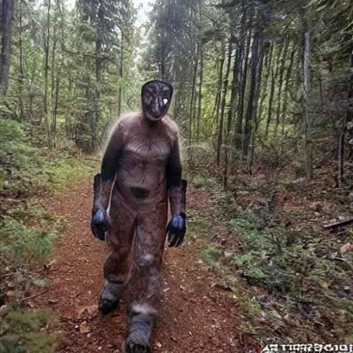 Image similar to the skinwalkers are after me searching for my flesh robot human flesh consuming monsters CIA agents after me in the woods i see them on my trailcam tesla camera HD 4k