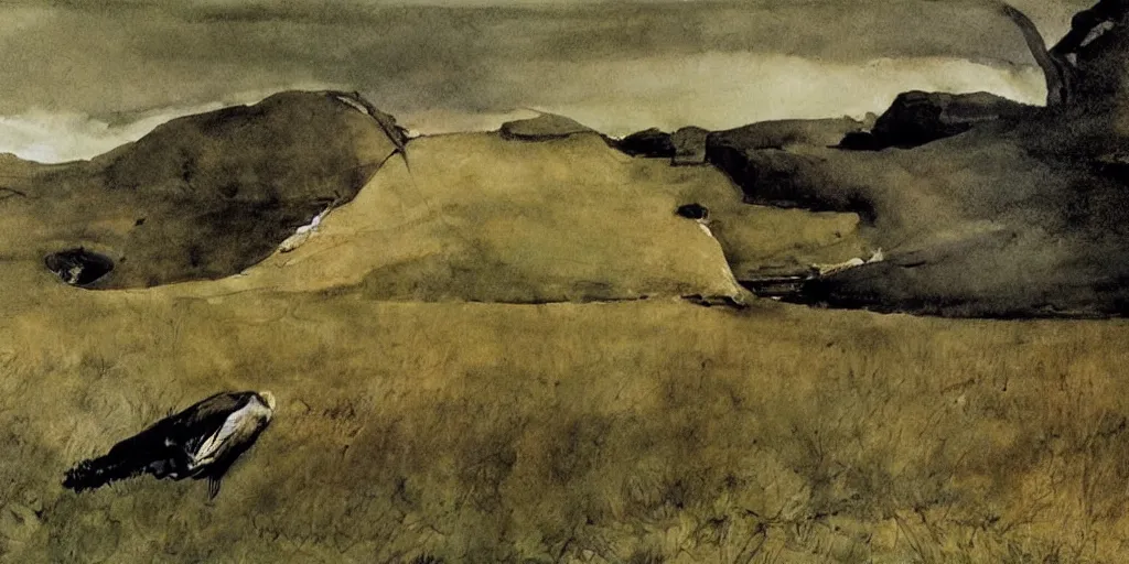 Prompt: a painting by Andrew Wyeth