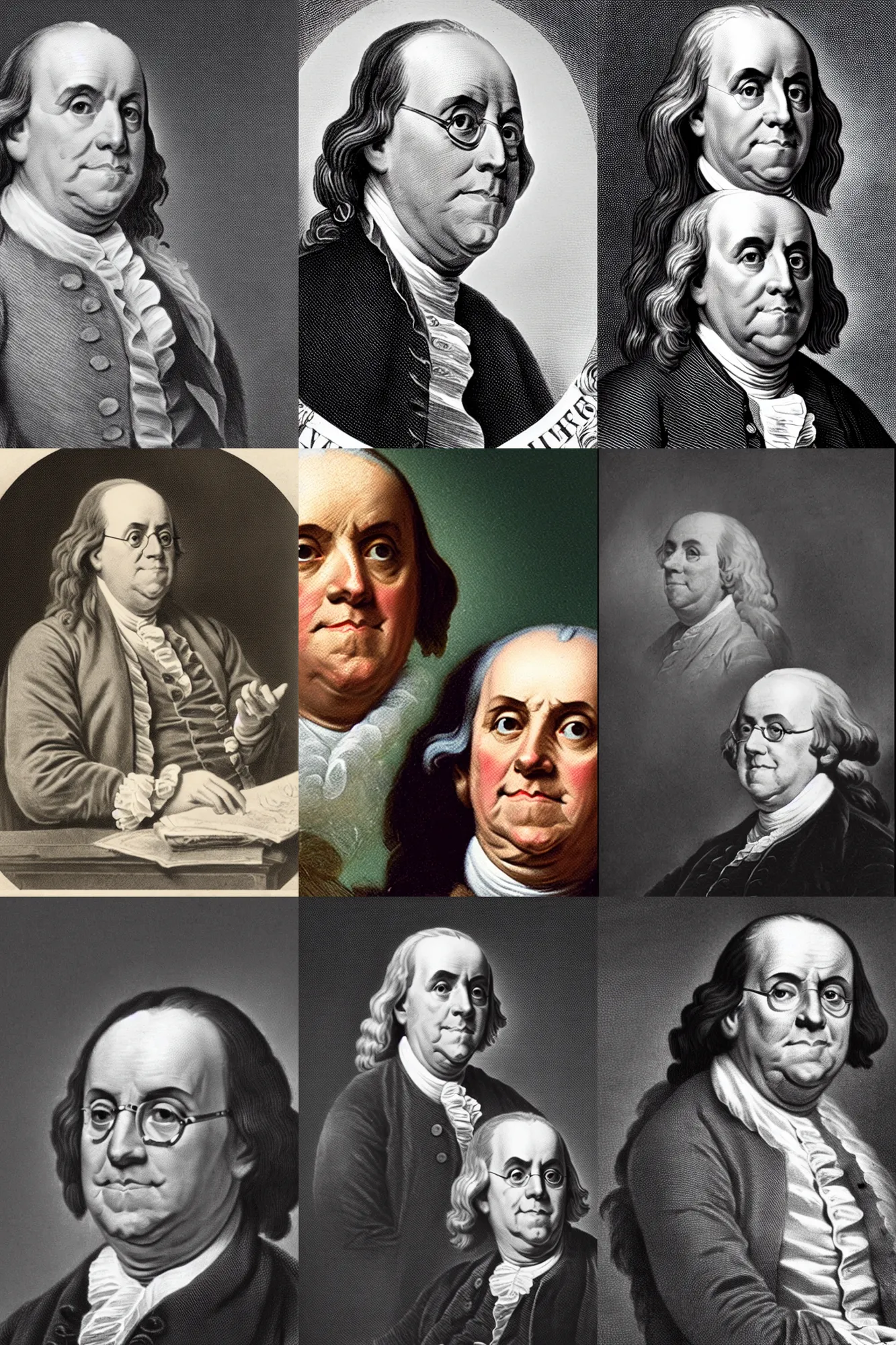Prompt: a real photo of benjamin franklin
