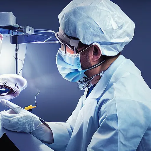 Prompt: brain surgeon during an operation, digital art, striking lighting, epic