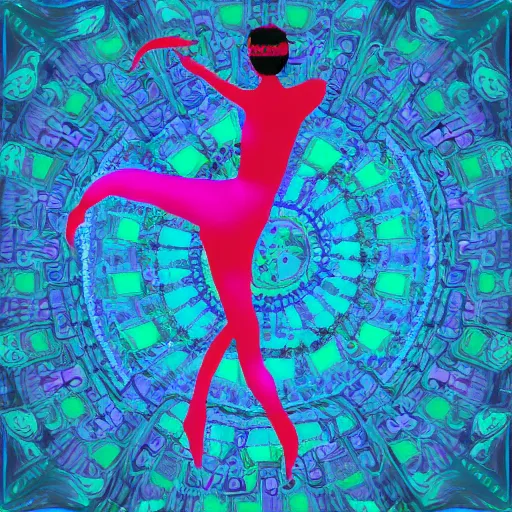 Prompt: a ritual of dance, digital art