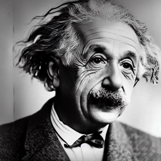 Prompt: highly detailed photo of Albert Einstein using a mobile cell phone, 4k