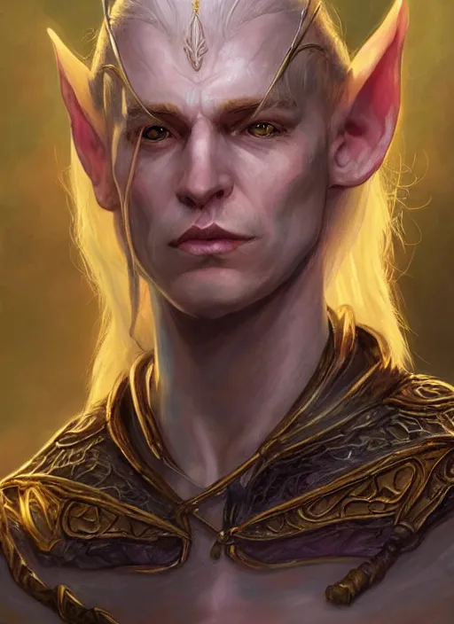 Image similar to pale elf, ultra detailed fantasy, dndbeyond, bright, colourful, realistic, dnd character portrait, full body, pathfinder, pinterest, art by ralph horsley, dnd, rpg, lotr game design fanart by concept art, behance hd, artstation, deviantart, hdr render in unreal engine 5