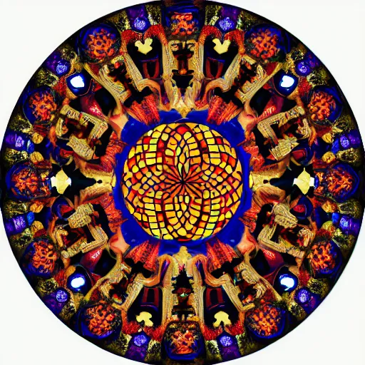 Prompt: Pysanky kaleidoscope magic circle