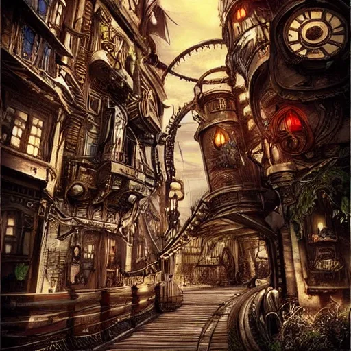 Image similar to Steampunk City places i wish were real pirate fashion nekclace clothing gothic fantasy artwork concept art