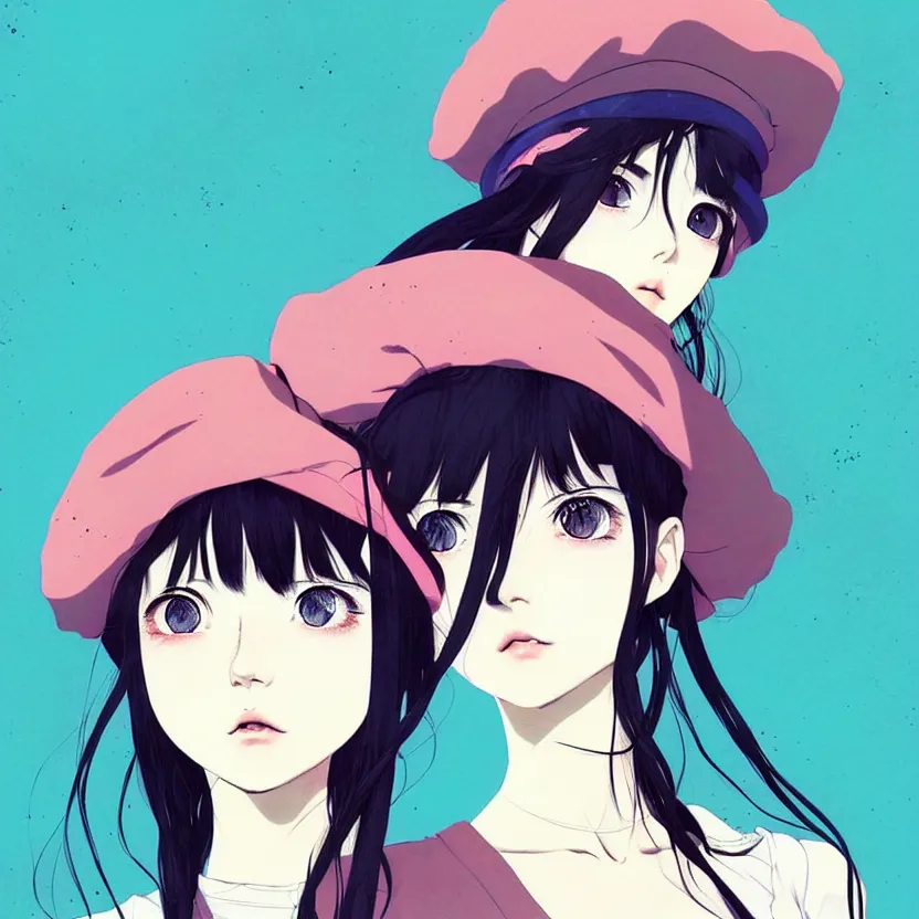 Prompt: girl wearing a beret, very anime!!! anime!! intricate details, aesthetically pleasing pastel colors, art by conrad roset and ilya kuvshinov