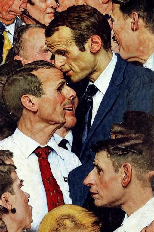 Image similar to Emmanuel Macron by Norman Rockwell