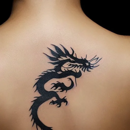 Image similar to minimal chinese dragon tattoo