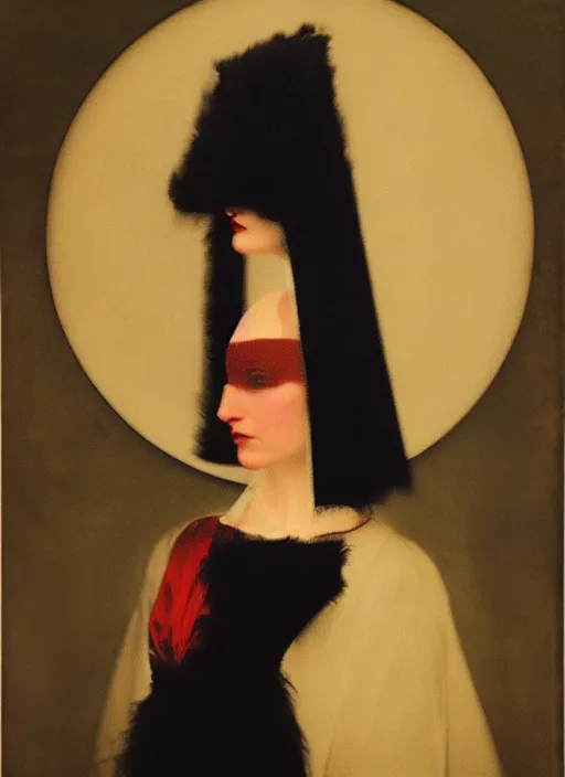 Prompt: portrait of young woman in renaissance dress and renaissance headdress, art by sarah moon