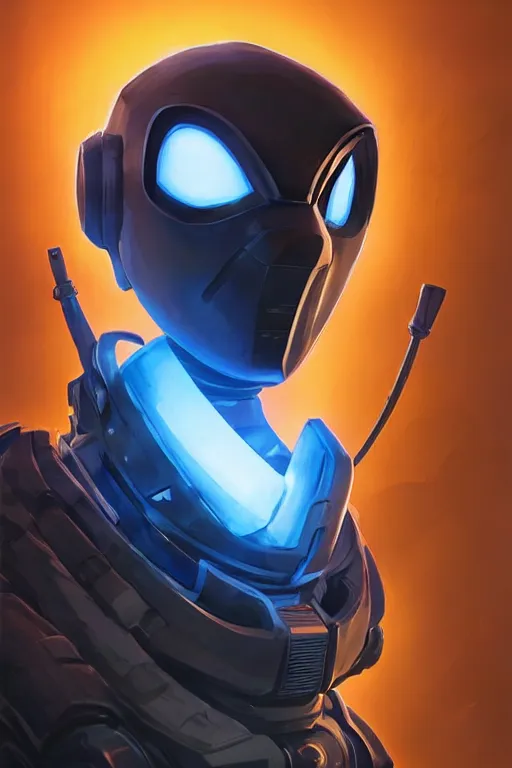 Image similar to epic mask helmet robot ninja portrait stylized as fornite style game design fanart by concept artist gervasio canda, behance hd by jesper ejsing, by rhads, makoto shinkai and lois van baarle, ilya kuvshinov, rossdraws global illumination radiating a glowing aura global illumination ray tracing hdr render in unreal engine 5