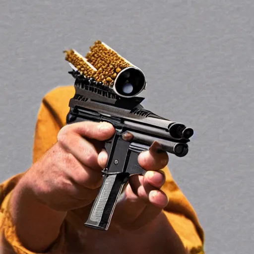 Prompt: gun made of bees