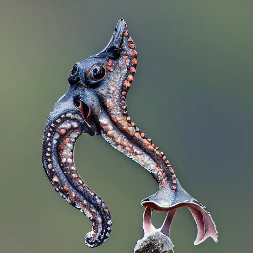 Image similar to a half horse half octopus bird