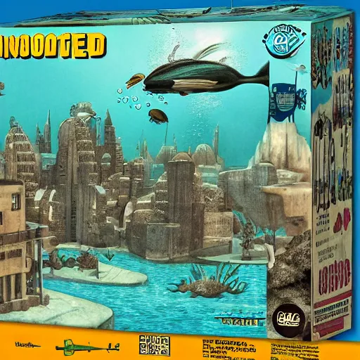 Image similar to underwater city 1 9 5 0 s realistic retro