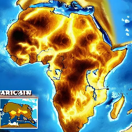 Image similar to someone didn't bless the rains down in africa, therefore setting africa on fire