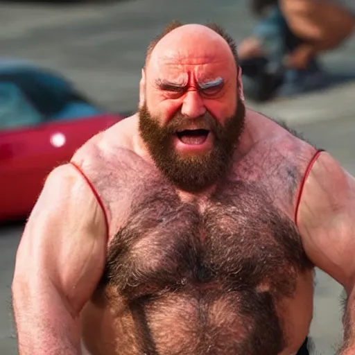 Image similar to Danny Devito staring as Zangief in the Street Fighter 2024 movie