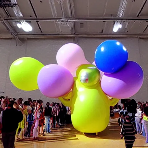 Image similar to a sheep made of balloons by jeff koons