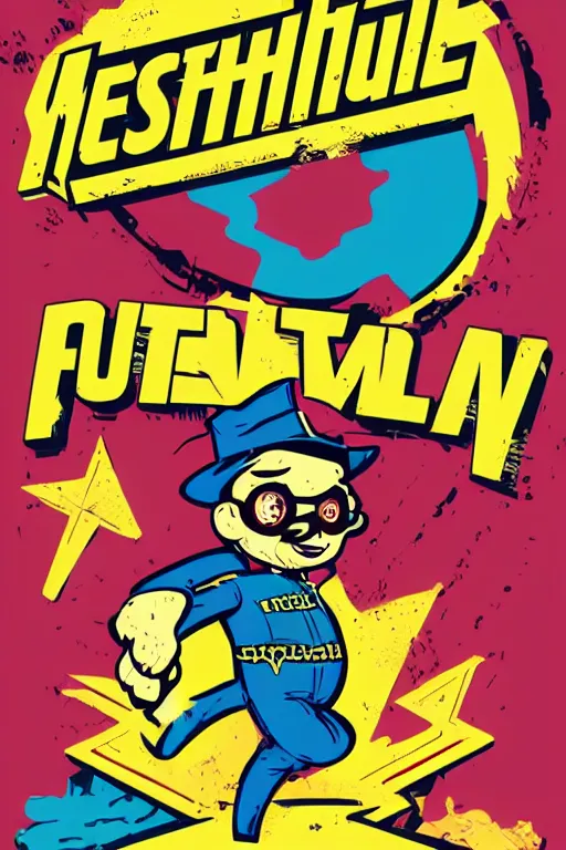 Image similar to fallout 7 6 retro futurist illustration art by butcher billy, sticker, colorful, illustration, highly detailed, simple, smooth and clean vector curves, no jagged lines, vector art, smooth andy warhol style