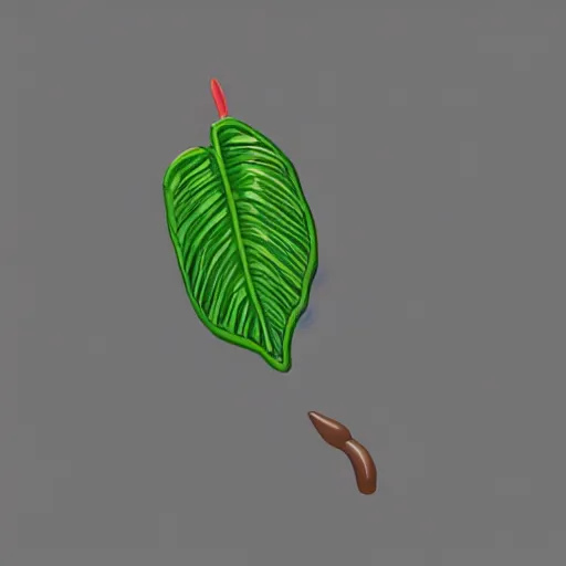 Prompt: tiny cute caterpillar eating the monstera leaf, 3d highly detailed by Paul aka The Rusted Pixel