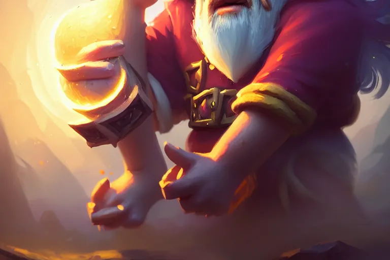 Image similar to [ important ] amazing portrait of funny gnome ], hearthstone splash art, deiv calviz, splash art, natural light, elegant, intricate, fantasy, atmospheric lighting, by greg rutkowski, hearthstone splash art, hd wallpaper, ultra high details, cinematic composition, professional master piece made in one year