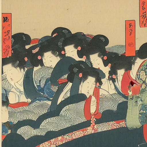 Image similar to royal procession, ukiyo-e