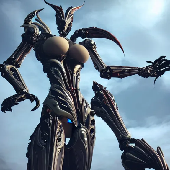 Prompt: highly detailed giantess shot, worms eye view, looking up at a giant 500 foot tall beautiful goddess saryn prime female warframe, as a stunning anthropomorphic robot female dragon, looming over you, detailed warframe legs towering over you, sleek streamlined white armor, camera looking up, posing elegantly over you, sharp robot dragon claws, proportionally accurate, two arms, two legs, giantess shot, massive scale, warframe fanart, destiny fanart, ground view shot, cinematic low shot, high quality, captura, realistic, professional digital art, high end digital art, furry art, macro art, warframe art, destiny art, giantess art, anthro art, DeviantArt, artstation, Furaffinity, 3D realism, 8k HD octane render, epic lighting, depth of field