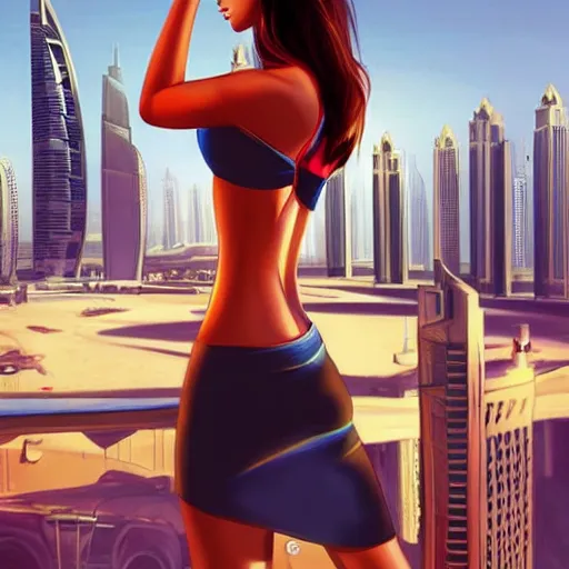 Image similar to gta : dubai, by artgerm