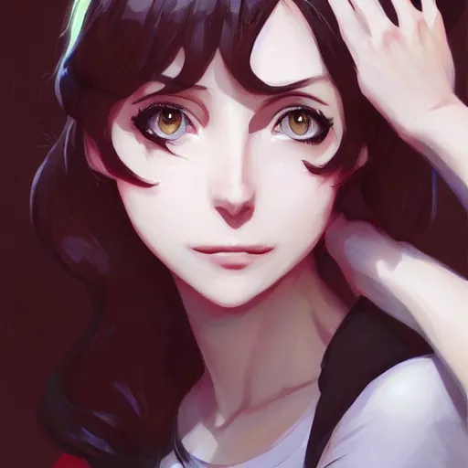 Image similar to anime portrait of Alison brie by Stanley Artgerm Lau, WLOP, Rossdraws, James Jean, Andrei Riabovitchev, Marc Simonetti, and Sakimichan, trending on artstation