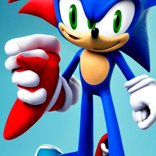 Image similar to sonic if he were a human