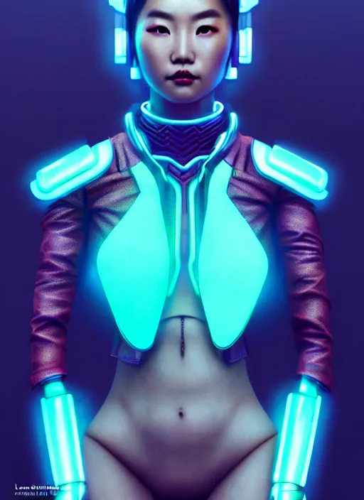 Prompt: sensual asian female humanoid with freckles, by loish, d & d, fantasy, cyber neon lighting, futurism, intricate futuristic jewelry accessories, cyberpunk glossy latex suit, profile posing, hyper photorealistic, digital photography, artstation, pinterest, concept art, art by pascal blanche and greg rutkowski,