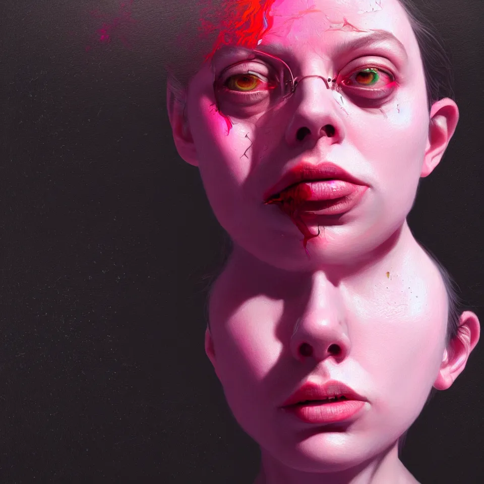 Image similar to bright realistic todd solondz turning into a woman, diffuse lighting, fantasy, intricate, elegant, highly detailed, lifelike, photorealistic, digital painting, artstation, illustration, concept art, smooth, sharp focus, art by francis bacon