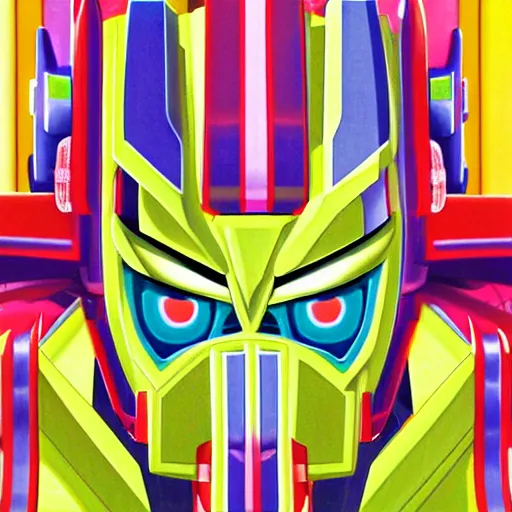 Prompt: chiho aoshima optimus prime, digital art
