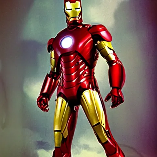 Image similar to a 5 0's photo of iron man