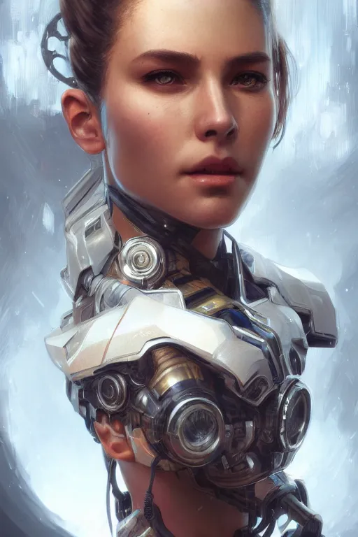 Prompt: ultra realistic illustration, closeup headshot portrait, hacknaut cyberpunk, sci - fi, fantasy, intricate, elegant, highly detailed, digital painting, artstation, concept art, smooth, sharp focus, illustration, art by artgerm and greg rutkowski and alphonse mucha