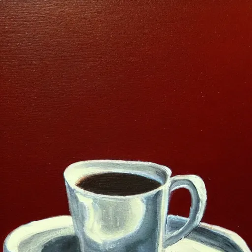 Prompt: art style using light beans and wires is adoperated to picture a cup of coffee running. painting