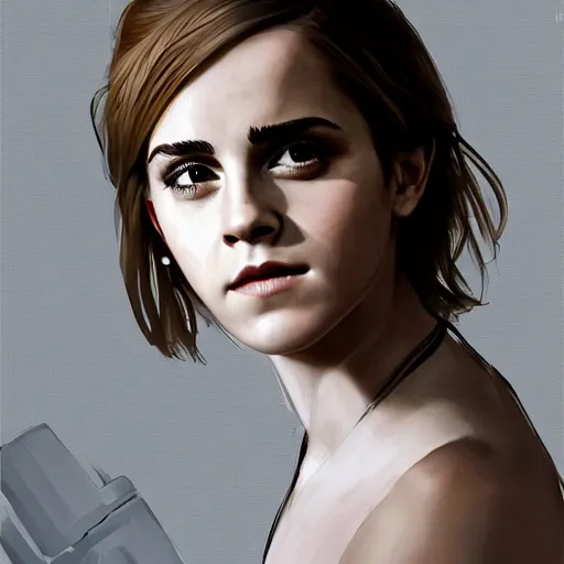 Image similar to emma watson holding a lightsaber, by wlop, trending on artstation, concept art, illustration, intricate, ornate, 8 k, highly detailed