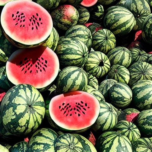 Prompt: Watermelons falling from the sky