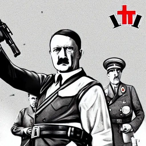 Image similar to gameplay footage of Adolf Hitler I'm GTA IV