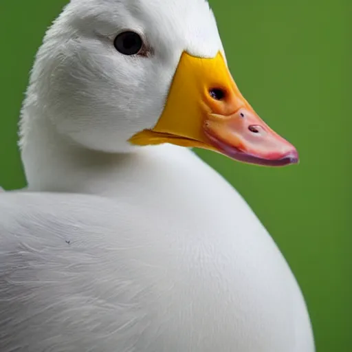 Image similar to realistic white duck portrait. studio photo. cute