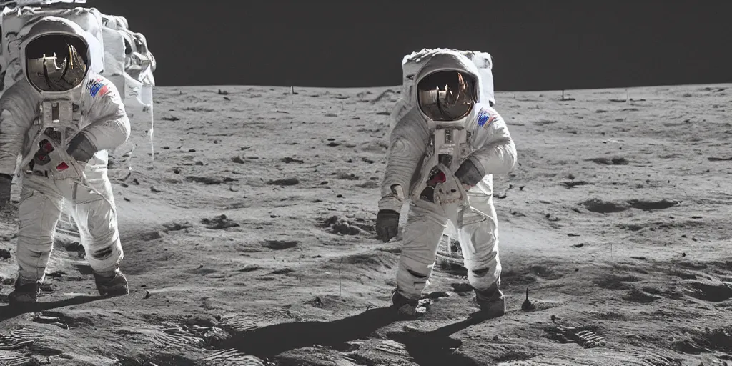 Image similar to A space engineer on the moon