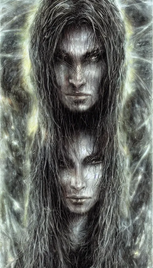 Image similar to portrait of a digital shaman, by luis royo,