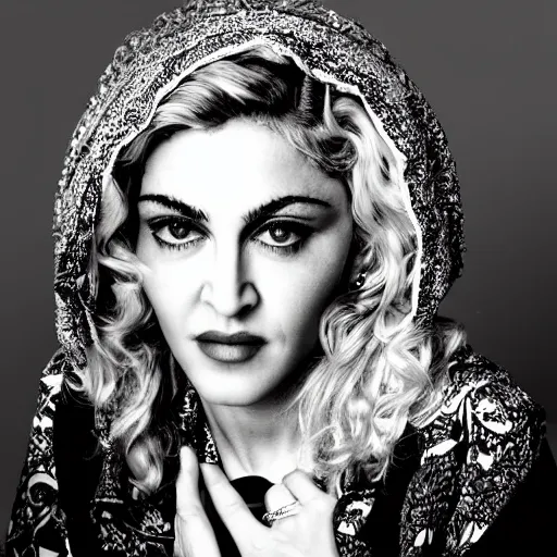 Prompt: award winning portrait of madonna, photo by anoush abrar