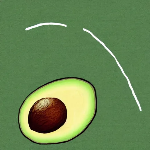 Prompt: avocado being stolen, paleolithic cave painting